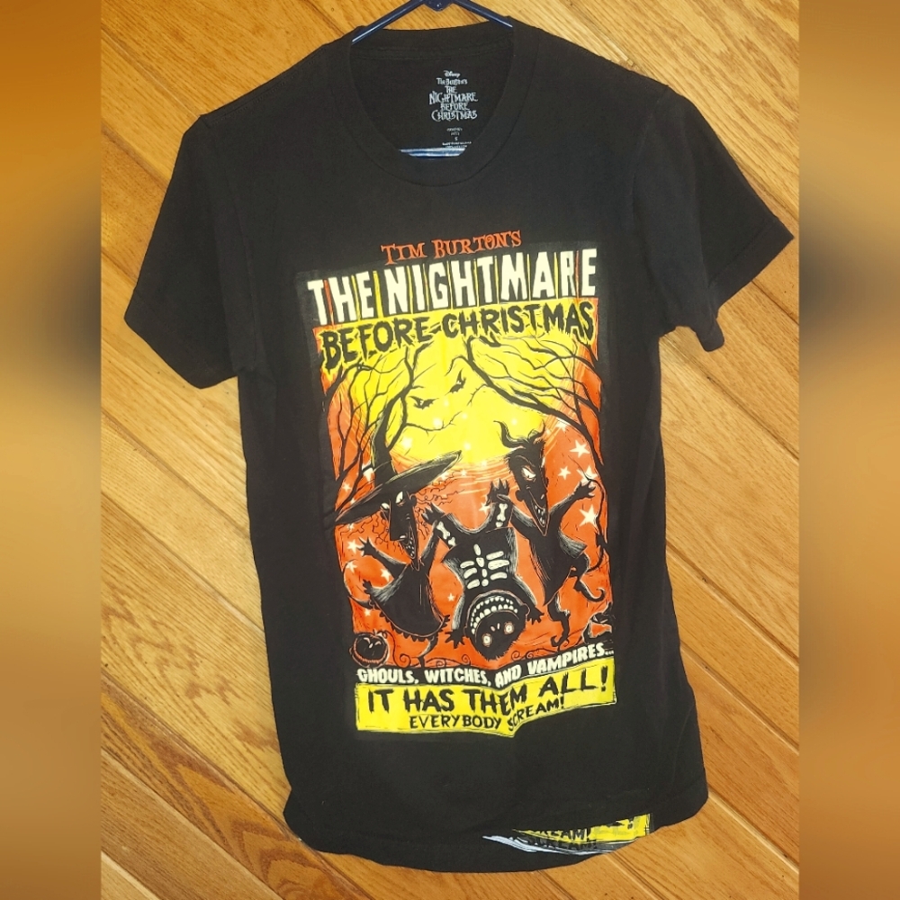Tim Burton's The Nightmare Before Christmas Black Small Graphic Cotton Tshirt